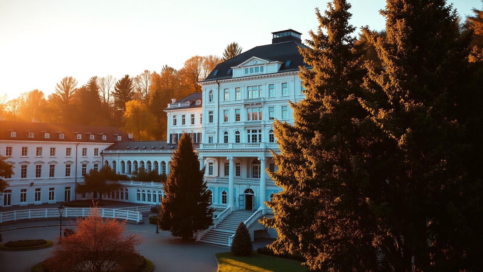 Historic Kurhaus in Bad Homburg in golden evening light